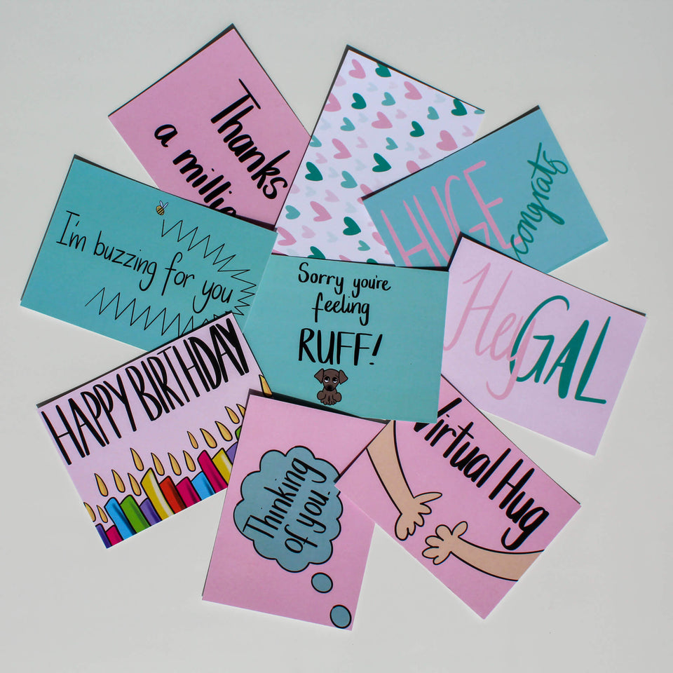 A selection of personalised postcards